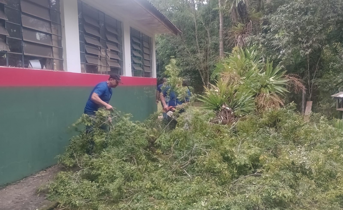 Defesa Civil Realiza Corte Preventivo de árvores Na Escola Maria Augusta Cagni