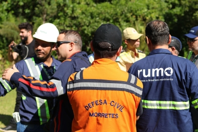 Defesa Civil de Morretes participa de simulado ferroviário com múltiplas vítimas na Serra do Mar