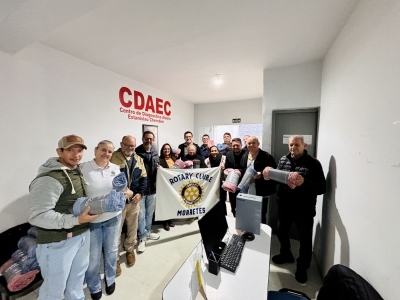 Hospital e Maternidade de Morretes recebe doação de cobertores e equipamento do Rotary Club