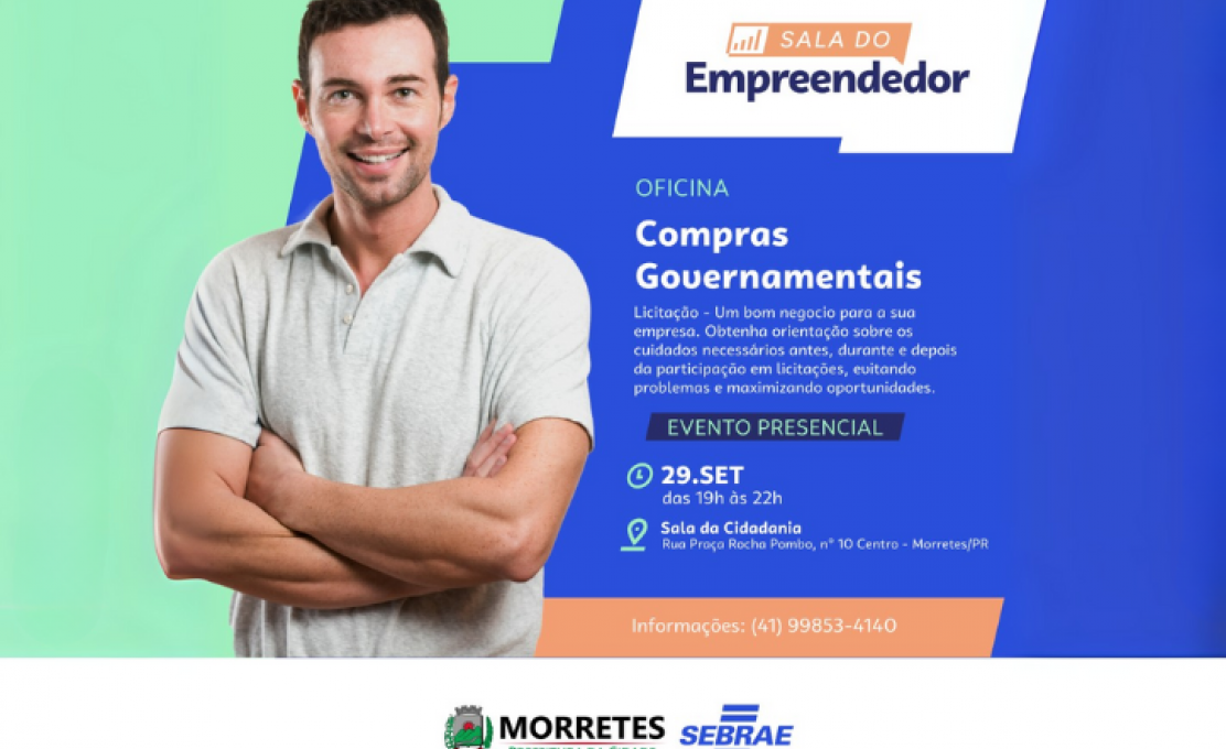 Oficina “Licitação sem Mistério” vai ensinar empreendedores de Morretes a vender para a Prefeitura