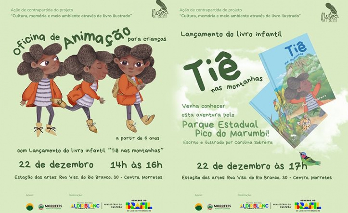 Projeto cultural promove oficina de animação e lançamento de livreto infantil em Morretes