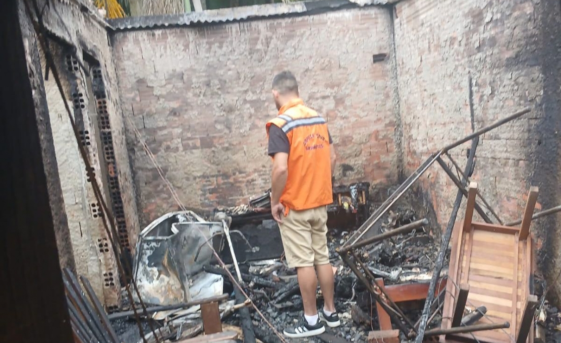 Defesa Civil de Morretes Realiza Atendimento Emergencial Após Incêndio No Bairro Am...