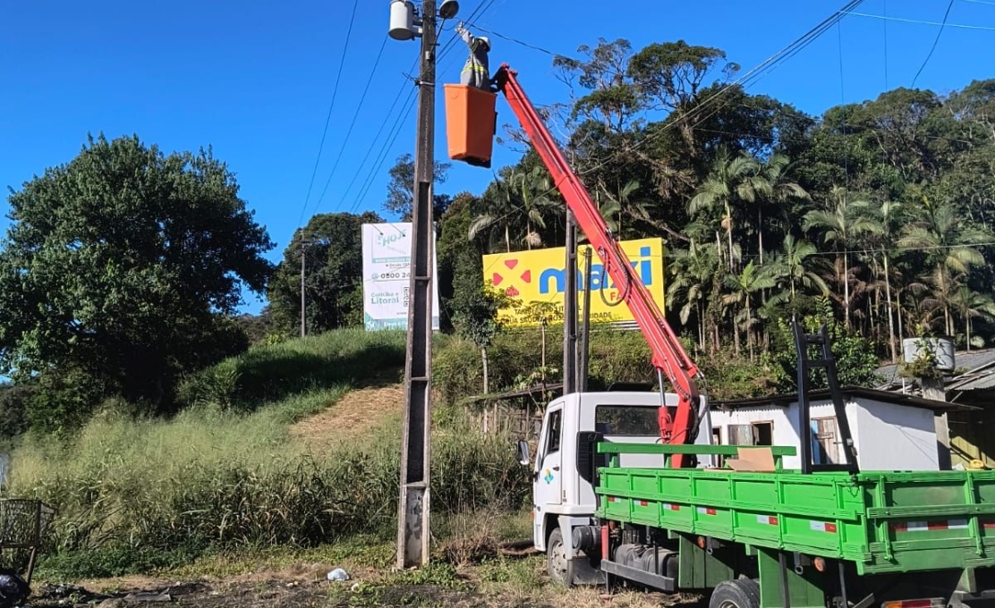 Prefeitura de Morretes realiza manutenção e melhorias na iluminação pública entre os dias 11 e 15 de maio