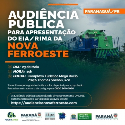 Prefeitura de Morretes convida a população a participar da Audiência Pública sobre a Nova Ferroeste em Paranaguá