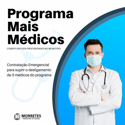 Em nota Secretaria Municipal de Saúde de Morretes comunica a população a devida falta de médicos no Sistema de Saúde