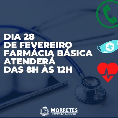 Secretaria Municipal de Saúde informa o horário de atendimento da Farmácia Popular