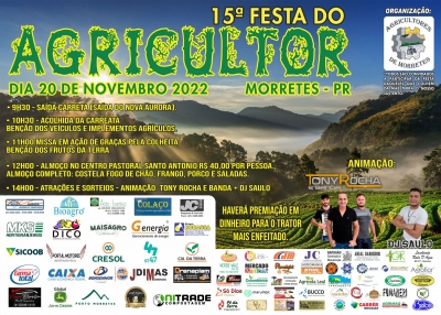 Prefeitura convida a população para a 15.ª festa do agricultor
