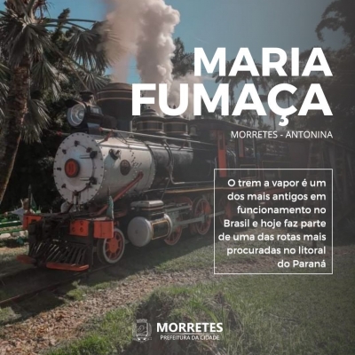 Maria Fumaça é uma das atrações turísticas mais procuradas na cidade de Morretes 