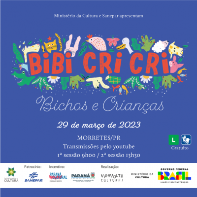 Morretes recebe o projeto Bibi Cricri - Bichos e Crianças entre os dias 27 de março e 11 de abril