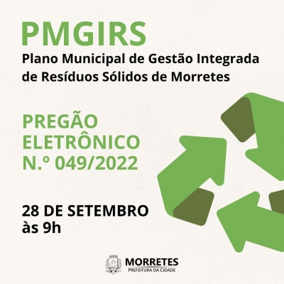 Prefeitura de Morretes divulga Pregão Eletrônico para empresas especializadas em elaboração do P M G I R S