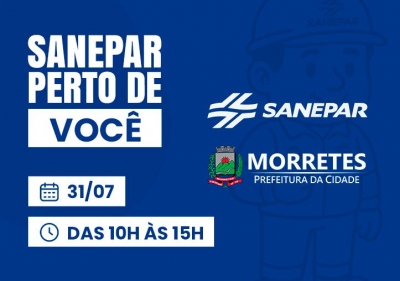 Projeto Sanepar Perto de Você estará em Morretes no dia 31 de julho