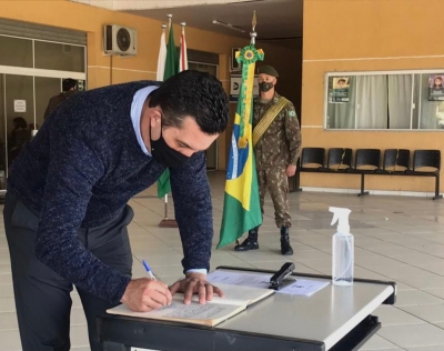 Morretes recebe a visita do PRM para posse do Prefeito Júnior Brindarolli como Presidente da Junta Militar do município