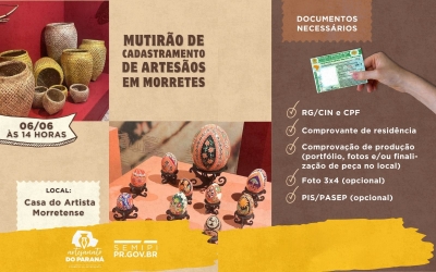 Convite: Durante a 39ª Festa Feira acontece o mutirão de cadastramento de artesãos
