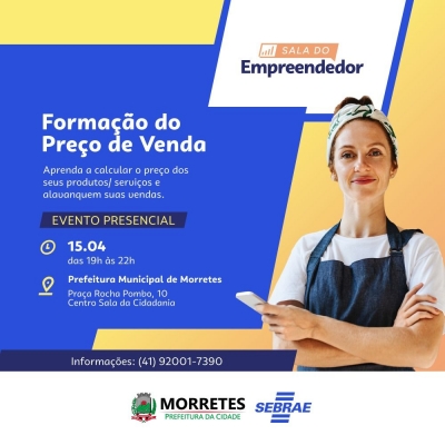 Prefeitura de Morretes promove oficina gratuita sobre formação de preço de venda