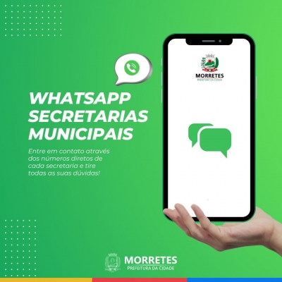 Prefeitura informa números de whatsapp para atendimento direto com as secretarias municipais
